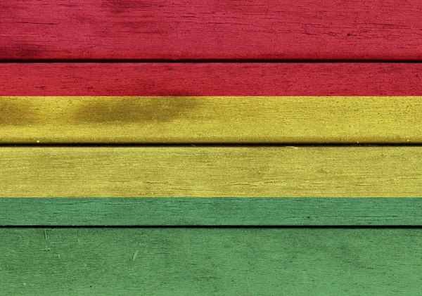 Bolívie vlajka na dřevo — Stock fotografie