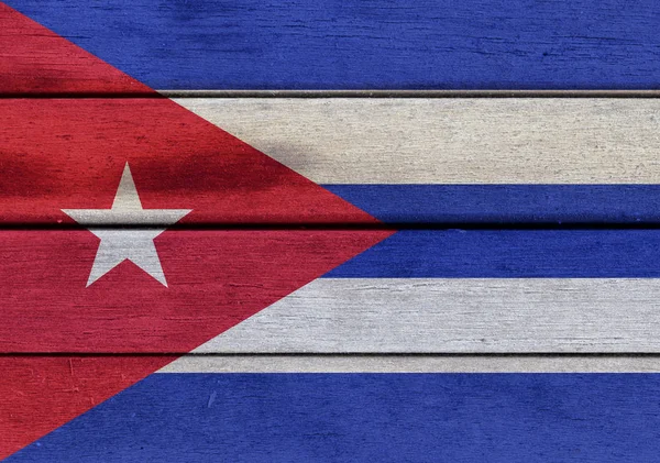 Cuba flag on a wood — Stock Photo, Image