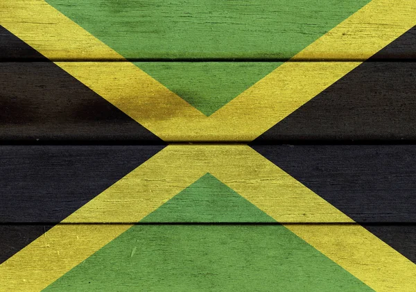 Jamaica flagga på en trä — Stockfoto