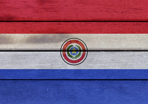 Paraguay-Flagge auf einem Holz — Stockfoto
