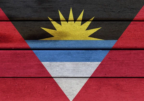Flaga Antigui i Barbudy na drewno — Zdjęcie stockowe