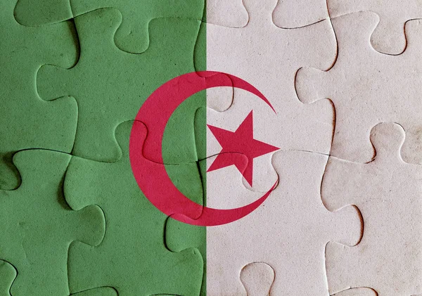 Vlag van Algerije puzzel — Stockfoto