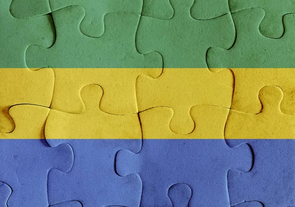 Gabonese Republic flag puzzle — Stock Photo, Image