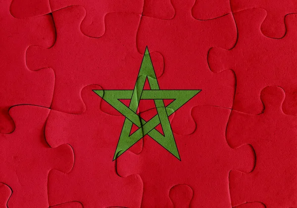 Marokko Flagge puzzle — Stockfoto