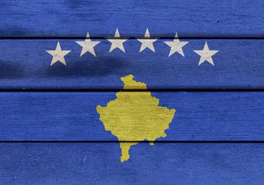 Bir ahşap Kosova bayrağı