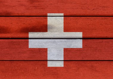 Bir ahşap İsviçre bayrağı