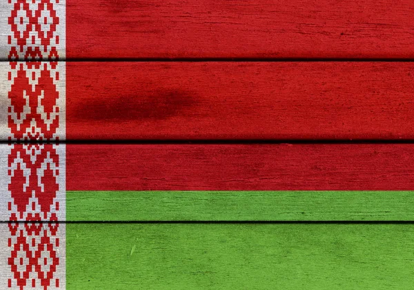 Belarus flag on a wood — Stock Photo, Image