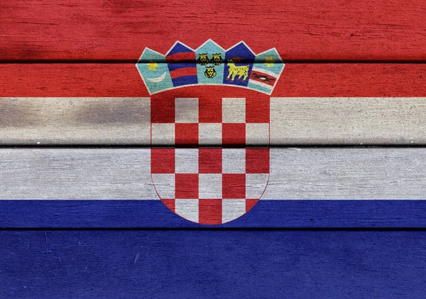 Drapeau de Croatie sur un bois — Photo