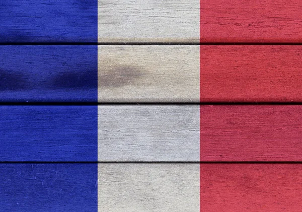 Vlajka Francie na dřevo — Stock fotografie