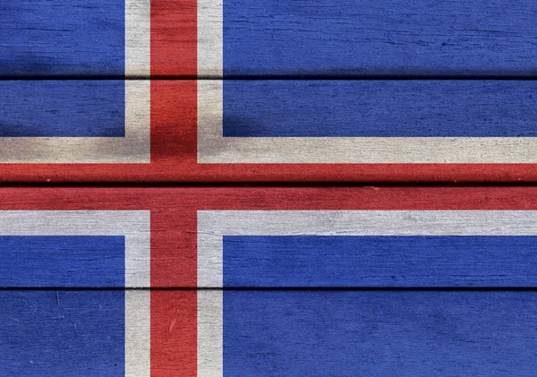 Iceland flag on a wood — Stock Photo, Image