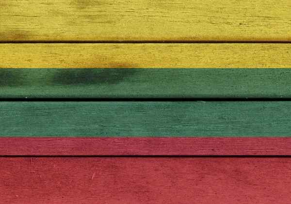 Vlajka Litva na dřevo — Stock fotografie