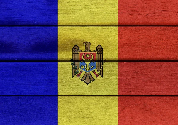 Moldavsko vlajka na dřevo — Stock fotografie