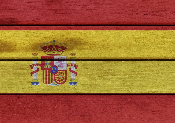 Spanien flagga på en trä — Stockfoto