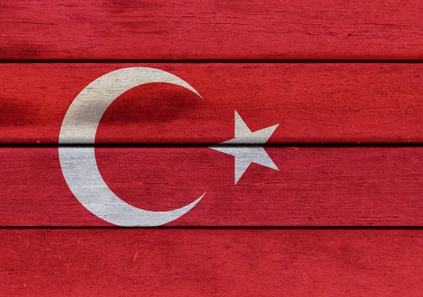Bandiera di Turchia su un legno — Foto Stock