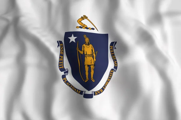 Massachusetts State flag — Stock Photo, Image