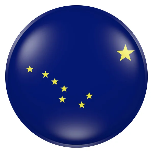Alaska State flag button — Stock Photo, Image