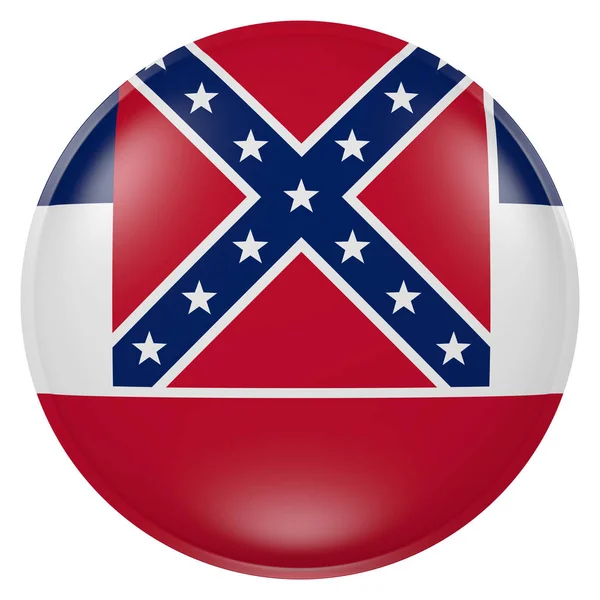 Mississippi State flag button — Stock Photo, Image