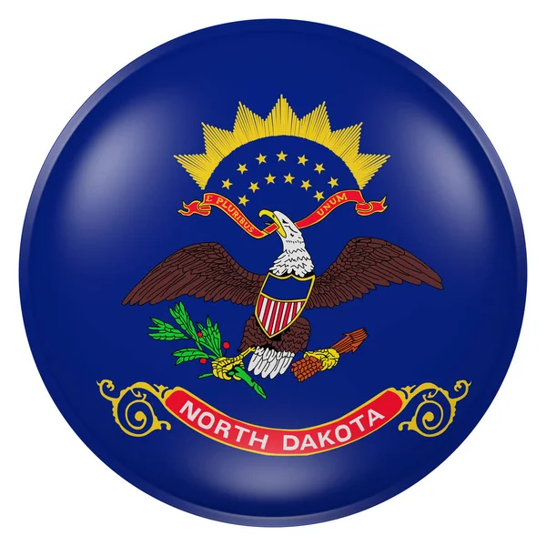 Bouton drapeau Dakota du Nord — Photo