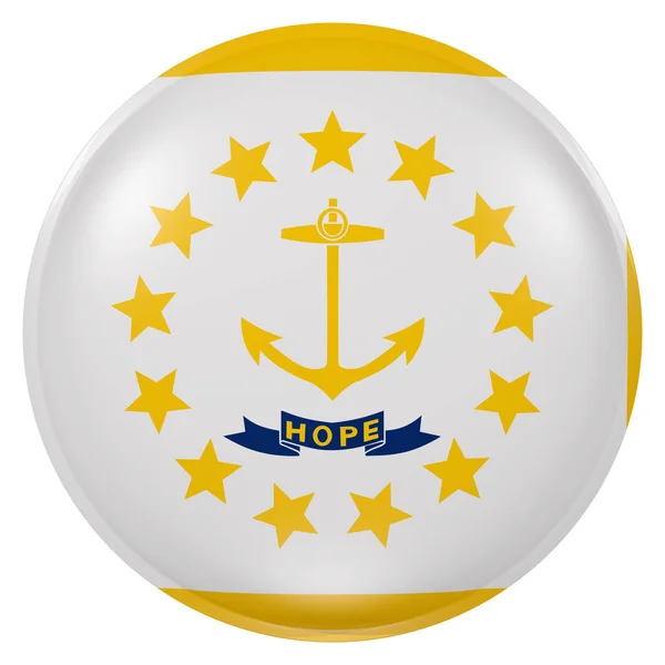 Rhode Island State flag button — Stock Photo, Image