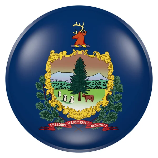 佛蒙特州州旗按钮 — 图库照片