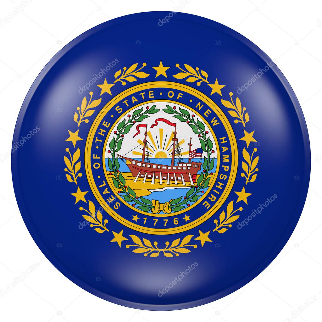  New Hampshire State flag button