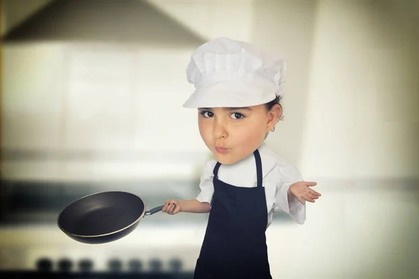 Sei anni chef girl — Foto Stock