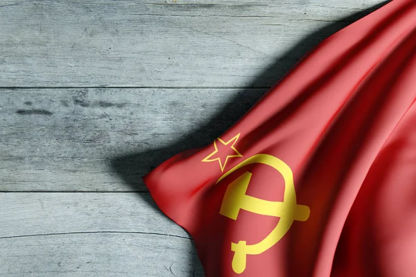 Urss Flagge auf Holz — Stockfoto