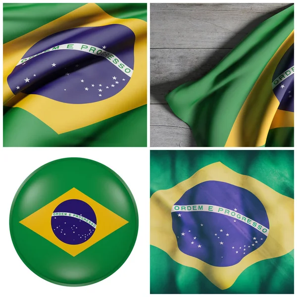 巴西国旗飘扬 — 图库照片