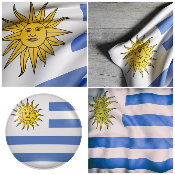 República Oriental del Uruguay ondeando bandera —  Fotos de Stock