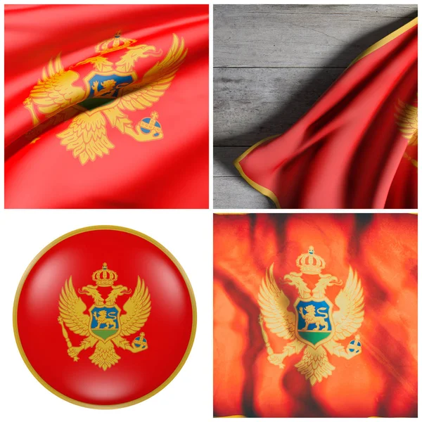 3d renderização de uma bandeira Montenegro — Fotografia de Stock