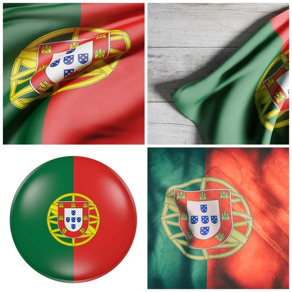葡萄牙国旗组成 — 图库照片