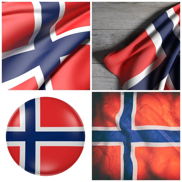 Norsko vlajka složení — Stock fotografie