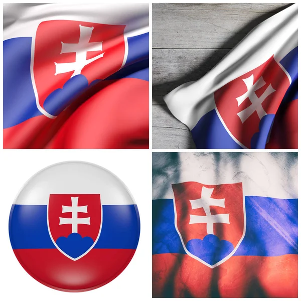 슬로바키아 플래그 구성 — 스톡 사진