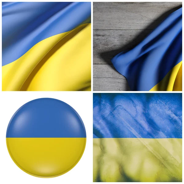 우크라이나 국기를 흔들며 — 스톡 사진