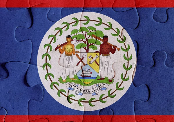 Belize bandiera puzzle — Foto Stock