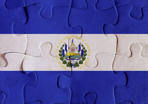 Quebra-cabeça bandeira El Salvador — Fotografia de Stock