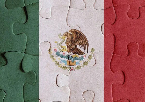 Mexikói zászló kirakós — Stock Fotó