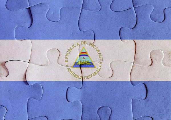 Nicaragua puzzle bandiera — Foto Stock