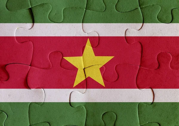 Прапор Суринаму головоломки — стокове фото