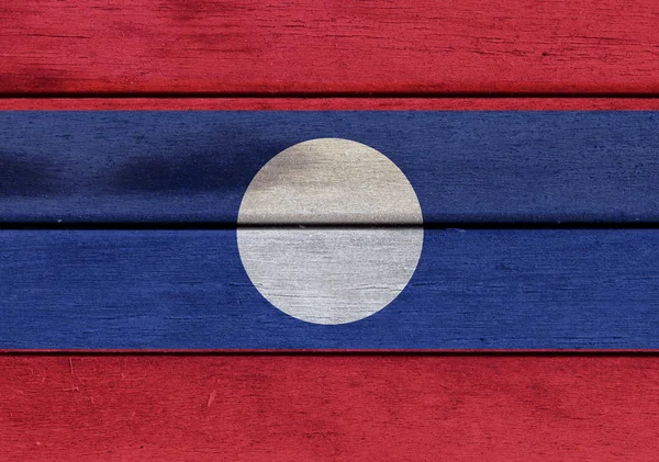 Houten Lao vlag — Stockfoto