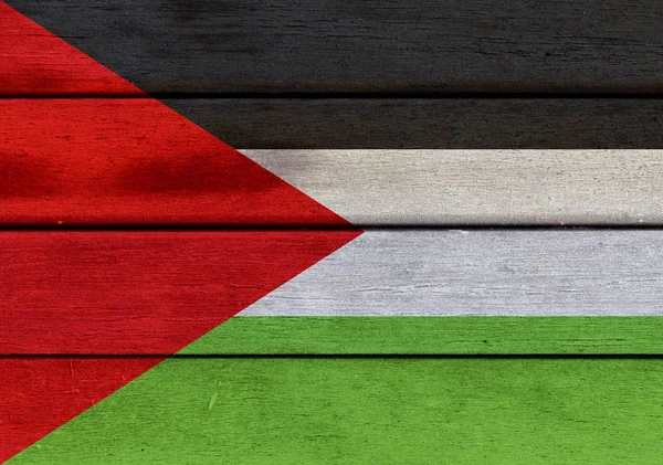 Bandeira da Palestina de madeira — Fotografia de Stock