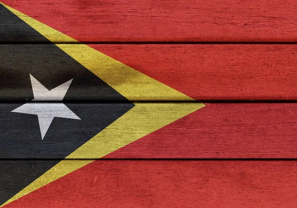 Houten vlag van Oost-Timor — Stockfoto