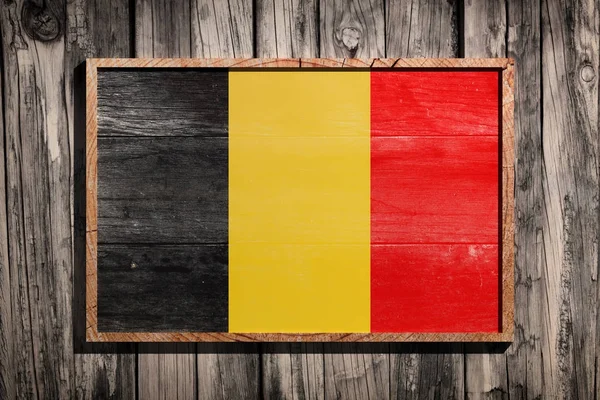 Ξύλινα σημαία Βέλγιο — Φωτογραφία Αρχείου