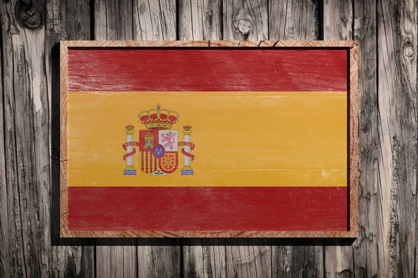 Bandera de madera de España —  Fotos de Stock