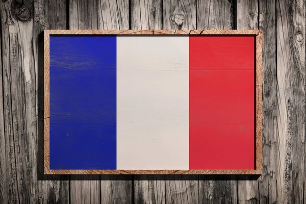 Dřevěné vlajka Francie — Stock fotografie