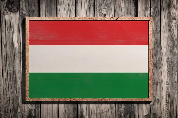 Wooden Hungary flag