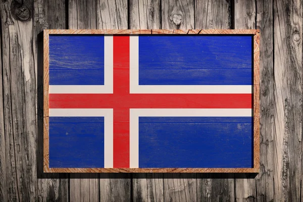 Wooden Iceland flag — Stock Photo, Image