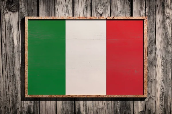 Bandera de madera Italia — Foto de Stock