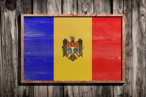Houten vlag van Moldavië — Stockfoto