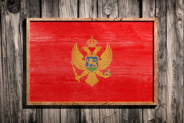 Bandeira de madeira Montenegro — Fotografia de Stock